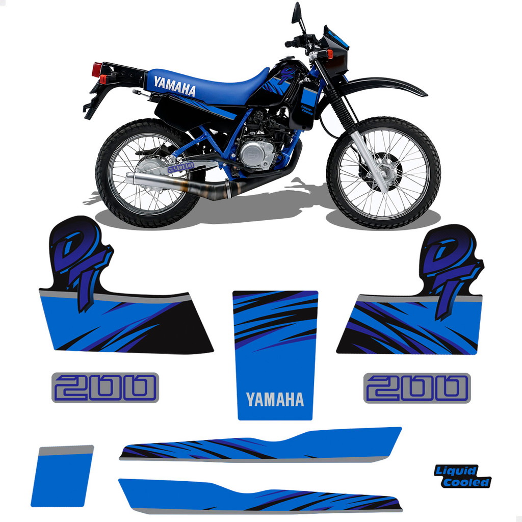 Adesivos P/ Yamaha DT 200 92/93 Laterais Frontal Moto Preta em Oferta na Shopee