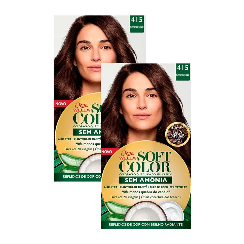 Kit 2 Tintura Soft Color Sem Amônia Cappuccino 415 em Oferta na Shopee