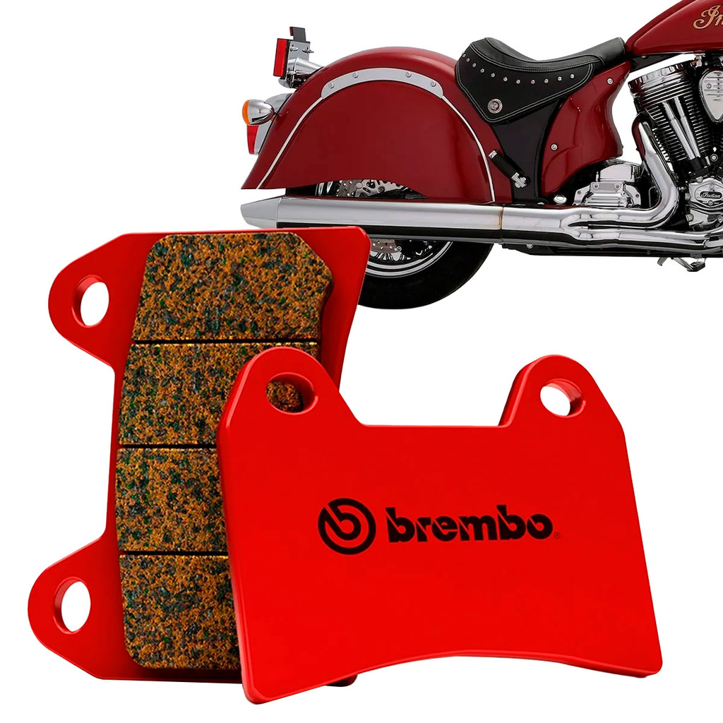 Pastilha Freio Traseira Indian Chief Classic 2014 Sinterizada Vermelha