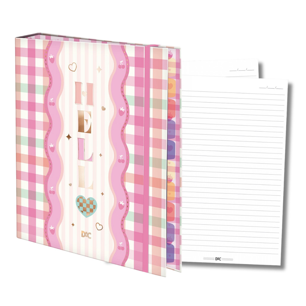 Fichário Universitário com Elástico Hello - DAC em Oferta na Shopee