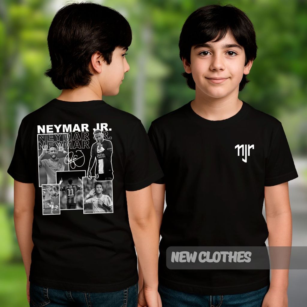 Camiseta Infantil Unissex Neymar Junior Futebol Jogador Seleção Brasileirão Goat Ídolo Brasil em Oferta na Shopee