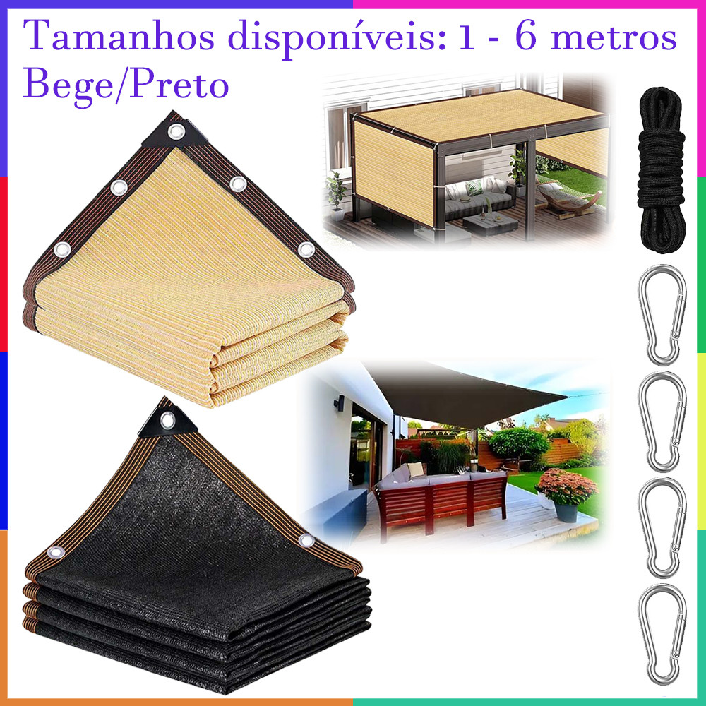 Lona Tela Toldo Sombra Garagem Cobertura Pergolado Sombreamento Piscina Shade Jardim 90% Trama Sol Sombrite