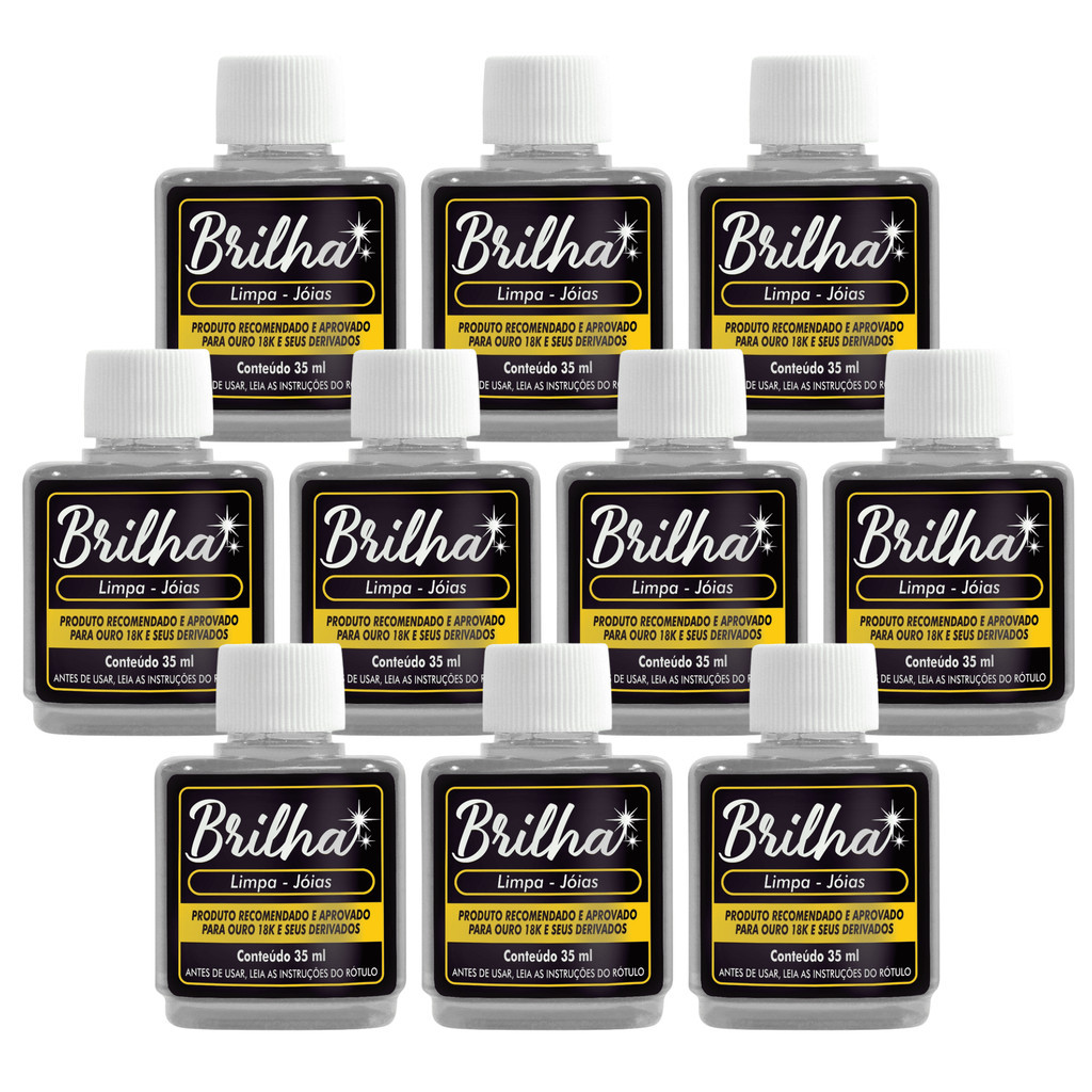 Limpa Jóias 35ml Atacado 10 Unidades - Liquido para limpar Jóias em Oferta na Shopee