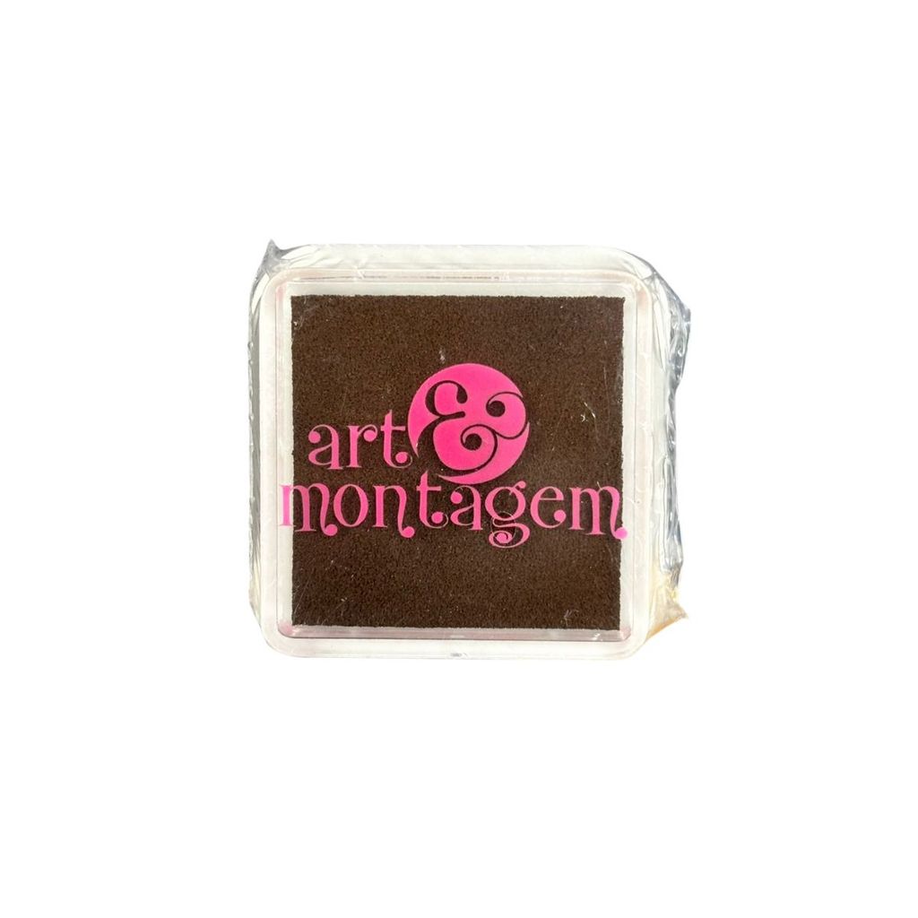 Almofada Para Carimbo em Plástico e Espuma - Carimbeira Marrom - 3x3cm - INK002-4 - 1 unidade - Rizzo