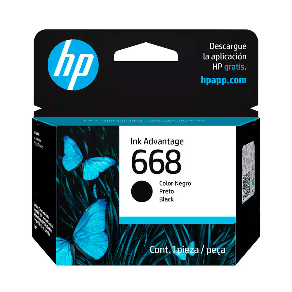 Cartucho HP 668 Original 7FP37VL Preto p/Deskjet 2975