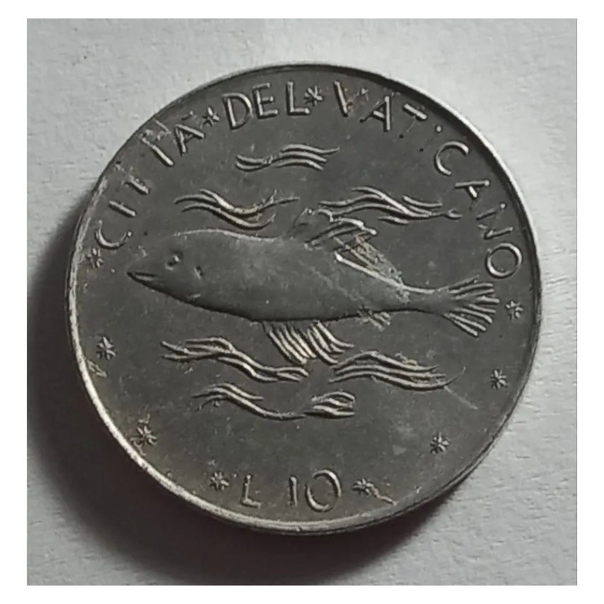 País: Vaticano 1975 - 10 Liras - Elimatec Moedas Antigas.