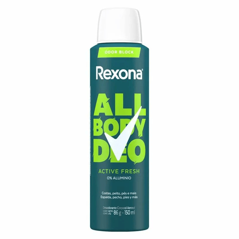 Desodorante Corporal Aerosol Rexona All Body Deo Active Fresh 150ml