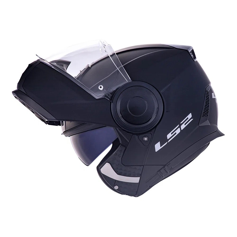 Capacete Moto Robocop Escamoteável LS2 FF902 Scope Monocolor Articulado Preto Fosco C/ Óculos Interno