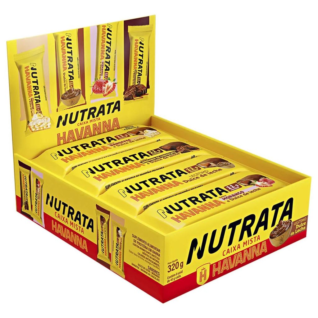 Barra Proteica Havanna Caixa Mista Nutrata 8un 320g