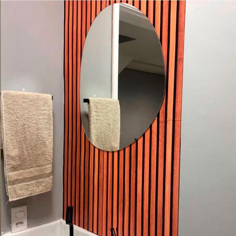 Espelho Orgânico Com Led 75x55 cm Borda Polida Lapidada Reflexão Clara Decoração Casa