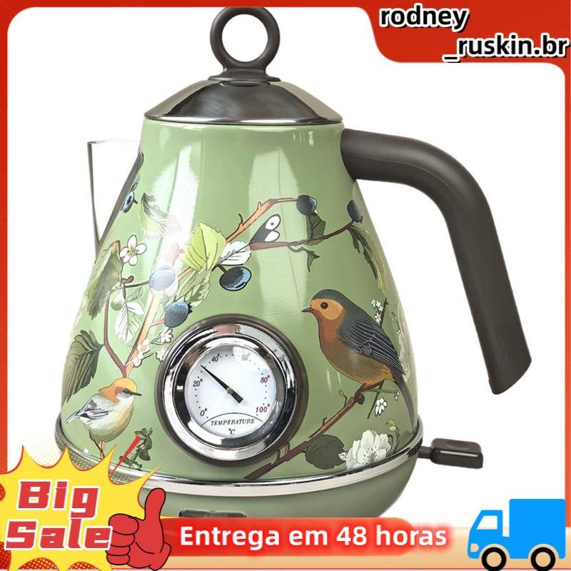 Desligamento Automático 1.7L Retrátil Retro Chaleira Elétrica 1850W Decalques Artesanais 304 Bule De Aço Inoxidável Para