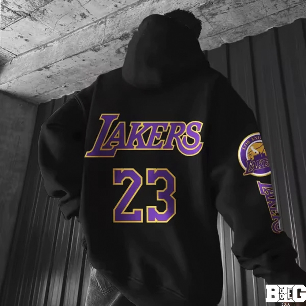 Moletom Canguru Algodão Basquete LA Streetwear Blusa de Frio Casaco Algodão
