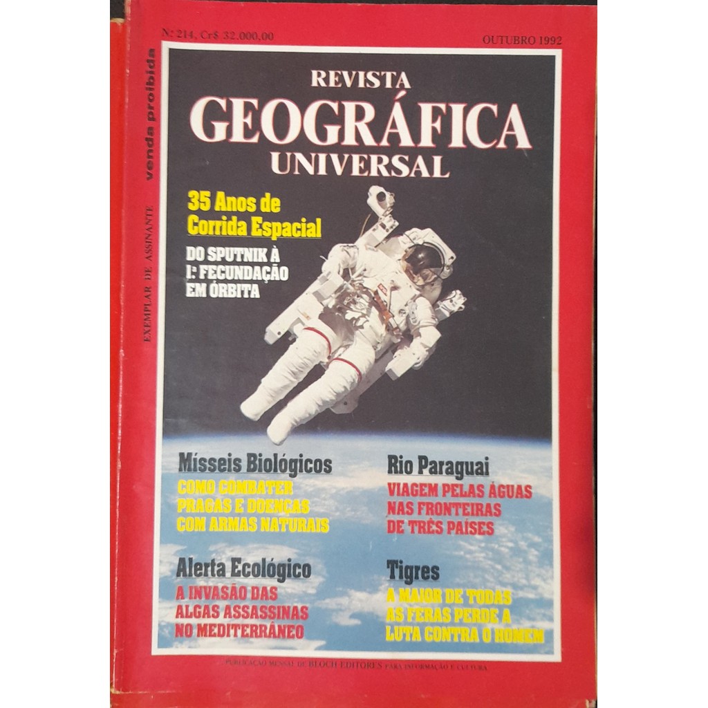 Revista Geográfica Universal nº 214 Outubro 1992 de Bloch 7999368