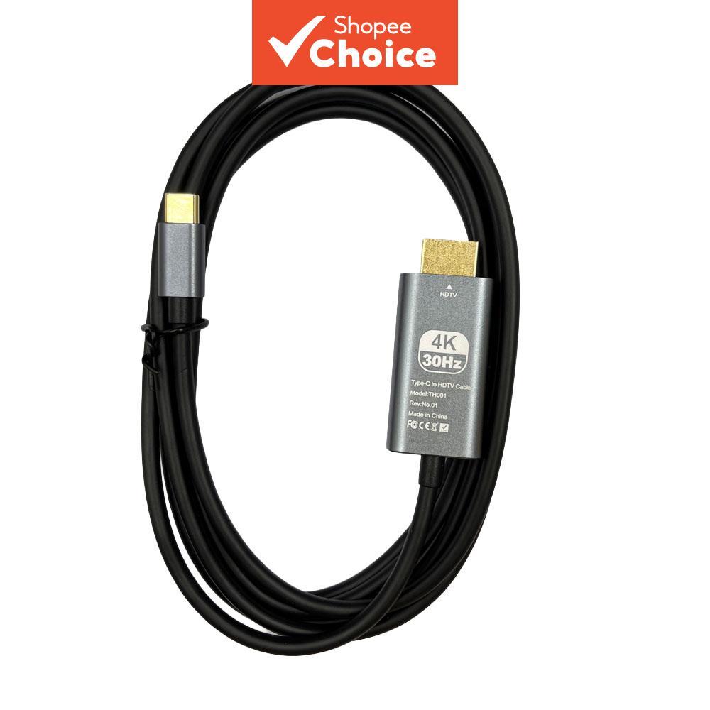 Cabo USB-C para HDMI 4K com Adaptador PD3.0 para Laptop, PC, Celular, TV, Monitor, Projetor, Mac, Tablet