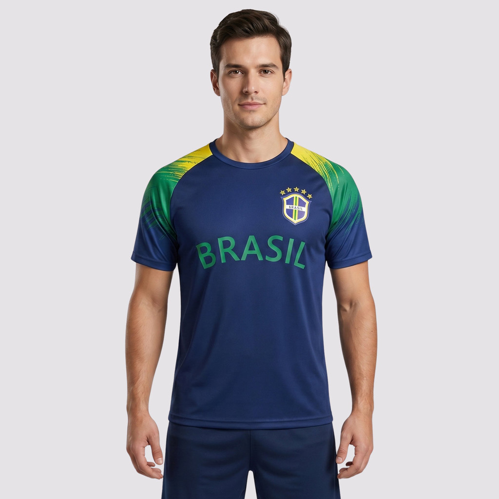 Camisa Brasil Raglan Azul Marinho