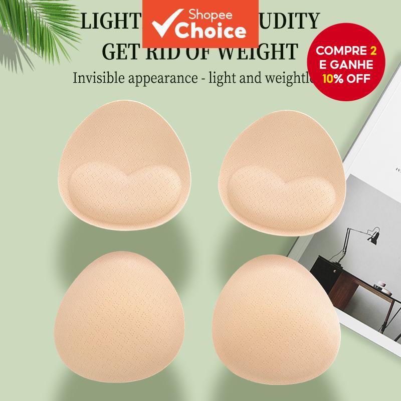 1/2 Pares de Almofadas de Peito Triangulares Substituíveis, Almofadas de Peito Plug-In Respiráveis e Confortáveis