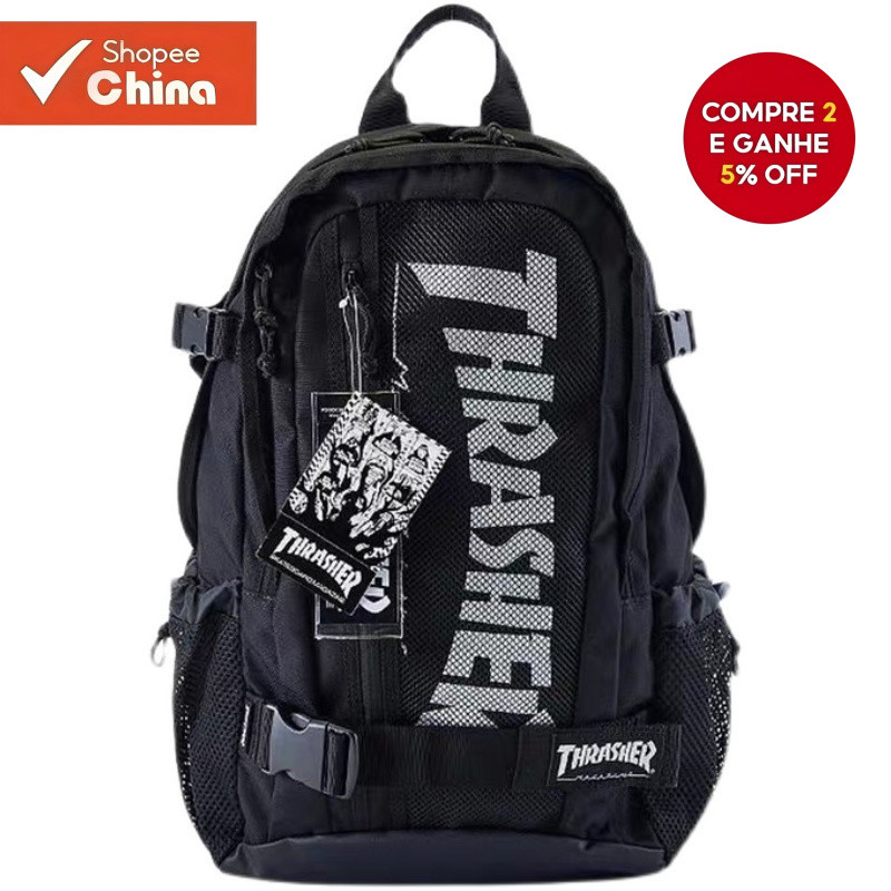 Mochila de Skate ao Ar Livre, Mochila Flame Limitada do Japão, Mochila Escolar de Grande Capacidade NT6R
