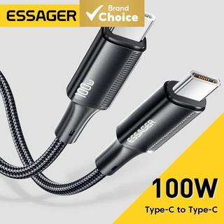 Cabo Essager 100W 5A Tipo C Cabo PD USBC Tipo-C Carregamento Rápido USB2.0 480Mbps Para L…