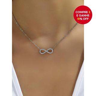 Colar Com Pingente Infinito Para Mulheres , Zircônia De Aço Inoxidável , Amor Eterno , Joia Da Sorte , Presente em Oferta na Shopee