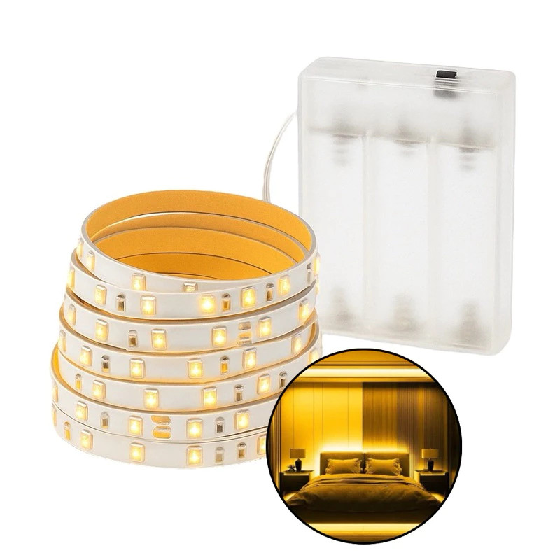 Fita de Led Luz Fixa Decorativa 2 M-120 Leds Autoadesiva para Quarto/Sala e Festas+03 Pilhas em Oferta na Shopee