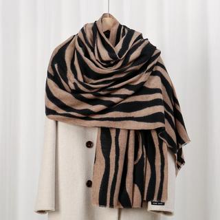 Cachecol de caxemira estampado, quente e grosso, para o inverno.