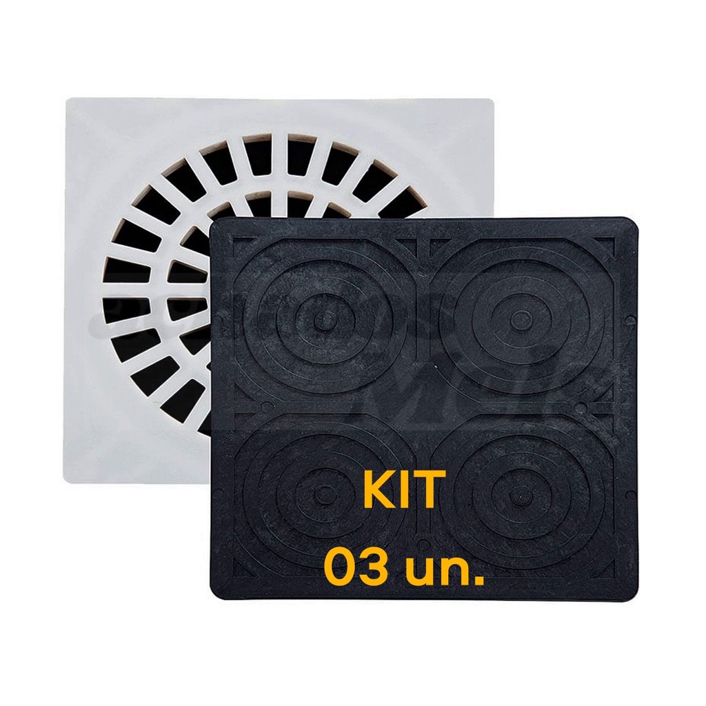 Kit com 03 Tampas de Ralo Protetor Barata Escorpião Mau Cheiro de Esgoto Maxximo