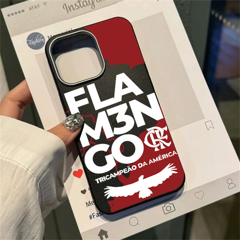 Capa Capinha Para iPhone 14 17 Air 16 15 Plus 13 12 11 Pro Max Normal Leat Flamengo em Oferta na Shopee