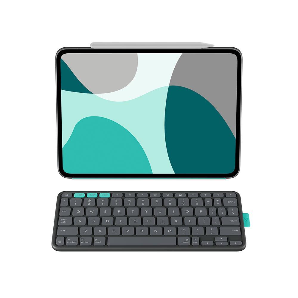 Capa com teclado logitech flip p/ ipad pro 13 (m4) e ipadi air 13 (m2 m3) grafit