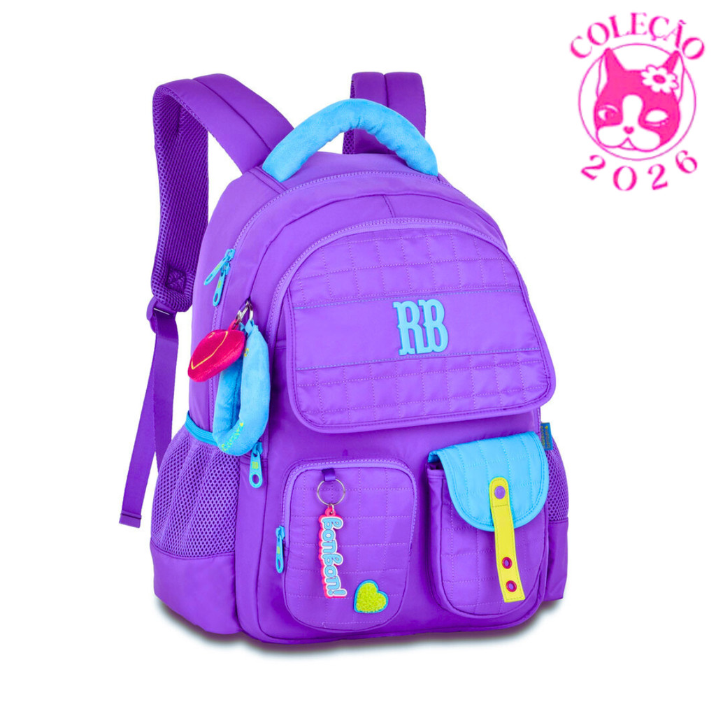 Mochila de Costas Rebecca Bonbon Plush Dreams -Clio Style Cor:Roxo em Oferta na Shopee