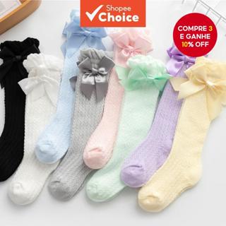 Meias Fofas De Algodão Respirável Para Bebês Com Laço Meninas Acessórios De Moda De Verão em Oferta na Shopee