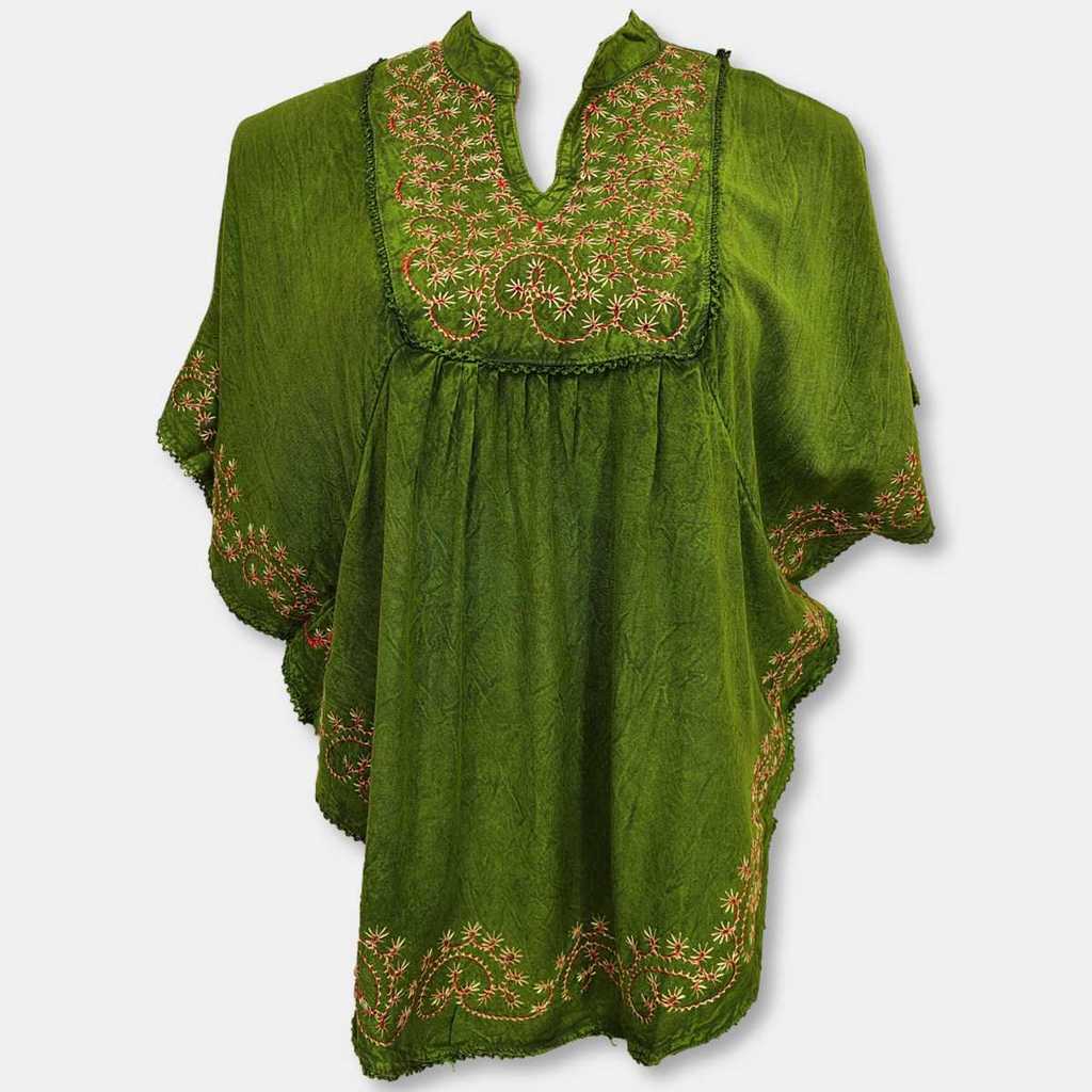 Bata  Indiana Poncho Bordado Kaftan Plus Size 5600