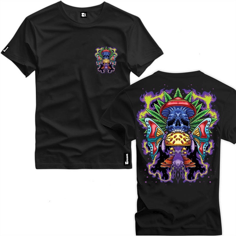 Camiseta Logo Psicodelica Cogumelo Caveira Vetores  Algodão Premium Premium  Estampa DTF Envio Em Até 4 Horas Envio Relâ