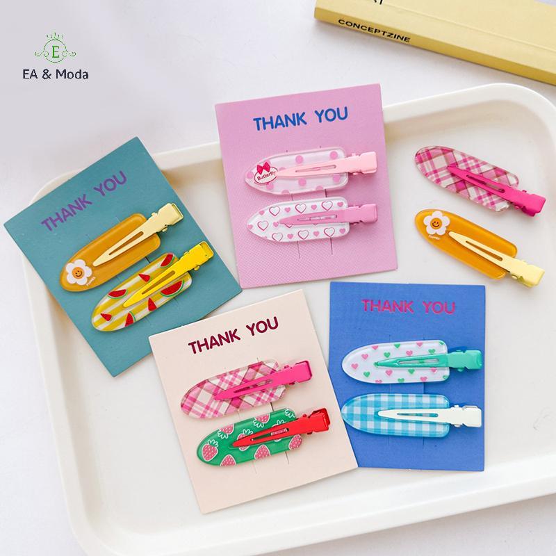 EA & Moda 2 Pçs/pa Doce Cor Cabelo Bang Clipe Verão Hairpin Sem Vinco Acrílico Barrette Grampo Lateral Do Para Menina Ac