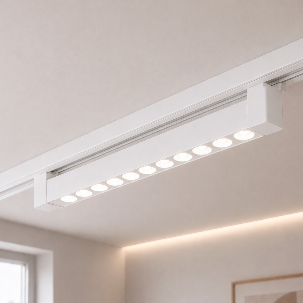 Spot Led Para Trilho Authentic Dots 20w 4000k Branco Neutro 110v/220v Bivolt Branco Cod: 910320575 Deluxe By Avant