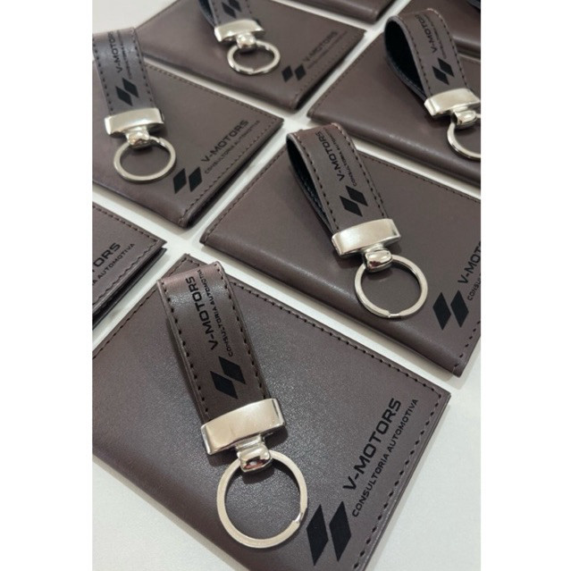 Kits Carteira e Chaveiro Personalizados Couro Padrinhos 11-19