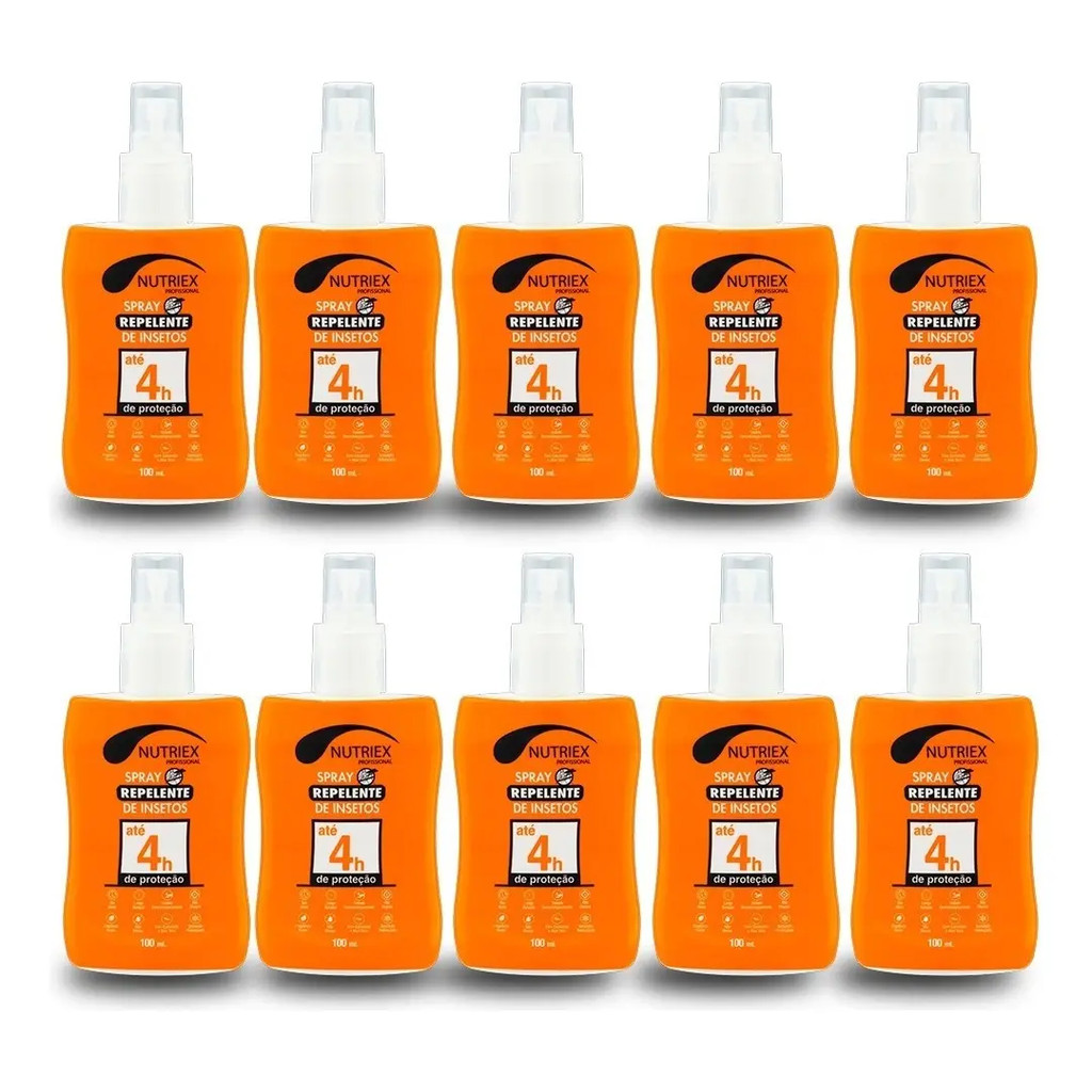 Kit 10 Repelente Insetos Spray 100ml 4 Hs Proteção Nutriex