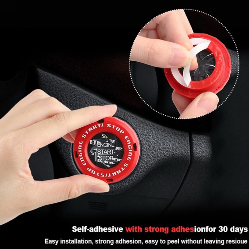 LZ Tampa Do Botão Parada Ignição Motor Carro ABS Anel Decorativo Suporte Adesivo Forte