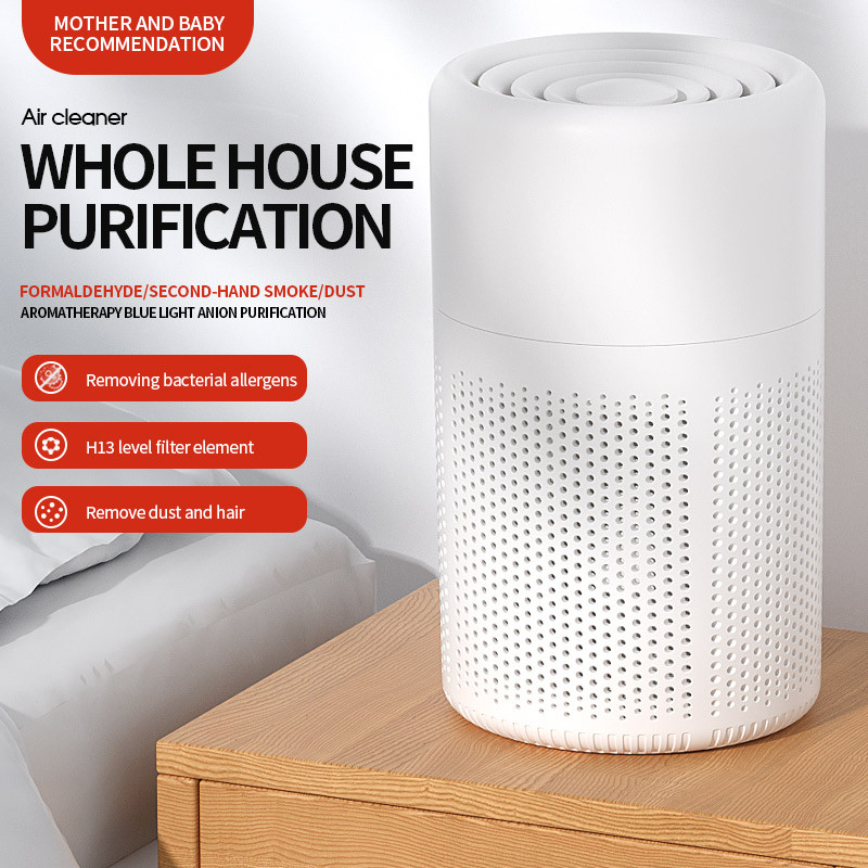 Mini Purificador De Ar De Mesa HEPA Filtrado Purificado Com Íons Negativos De Fragrância