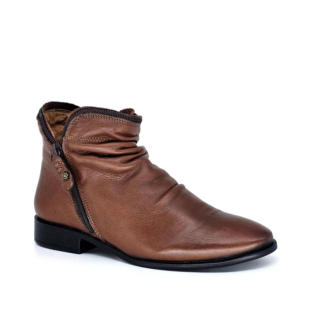Bota Feminina Perlatto Luna Couro Mogno - LUN611E-VTPBU03