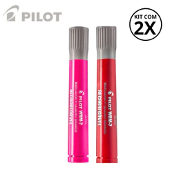 Kit com 2 Marcadores Para Quadro Branco WBM-7- PILOT Cor:Rosa+Vermelho