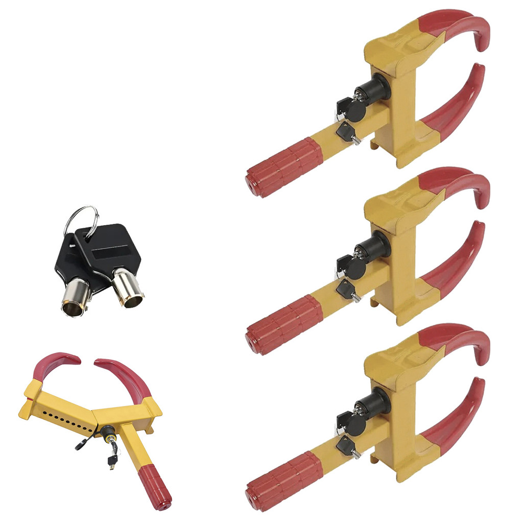 Trava de Pneu Universal Kit 3 Uni Bloqueador De Roda Moto Carro Seguranca Roubo Antifurto Reboque Veiculo Auto