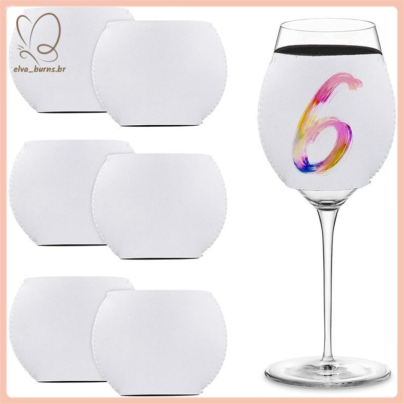 [elva_burns.br] Capa De Sublimação Para Copo De Vinho , Isolante De Vidro De Neoprene Suprimentos De Ornamentos