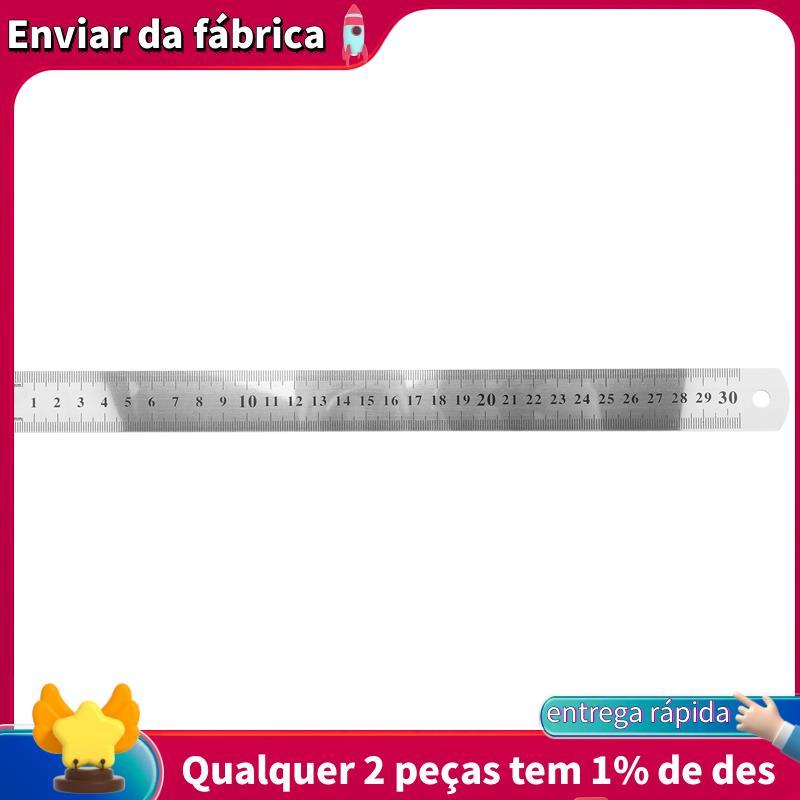 Régua De Aço Inoxidável Mede Função Métrica 30cm 12 Polegadas