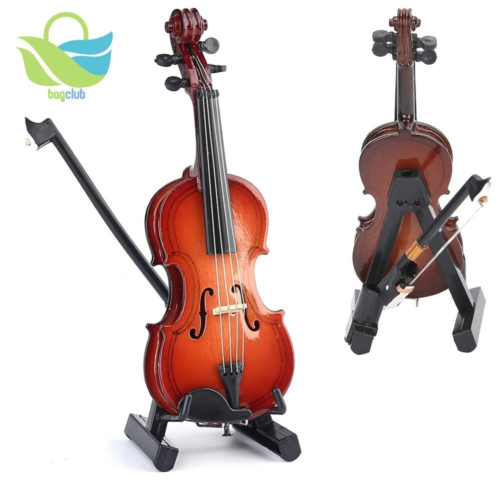 [Bagclub.br] Violoncelo Em Miniatura De Madeira Com Suporte E Arco Mini Decoração De Instrumento Musical
