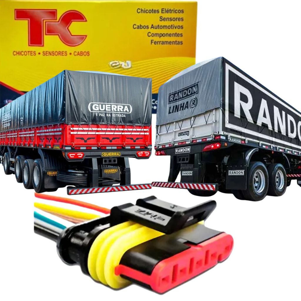 Chicote para Lanterna LED Carretas Guerra / Randon 5 vias (TC CHICOTES TC105.1088)
