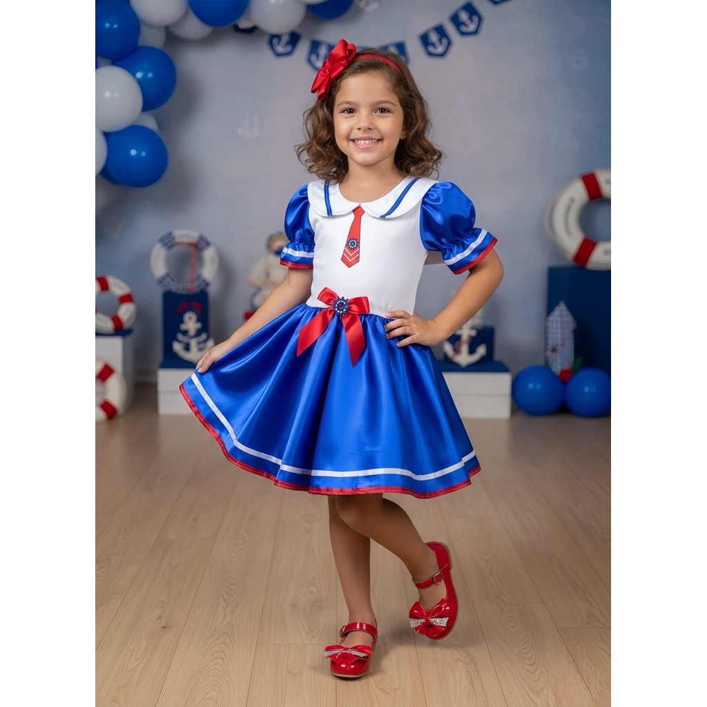 Vestido Infantil da Marinheira Pop Festas