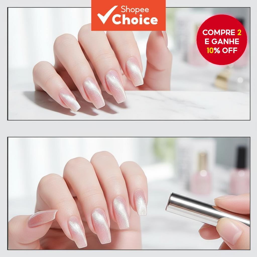  XEIJAYI 1 peça conjunto de canetas magnéticas para nail art, design 3D de olho de gato, imã de dupla ponta, esmalte em