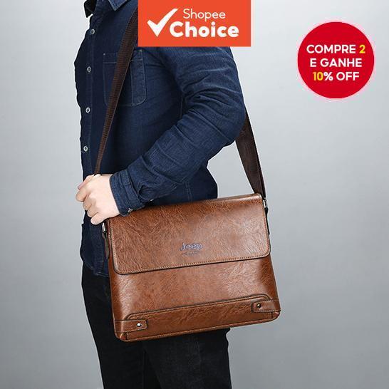 Bolsa de negócios masculina nova e trendy, simples, em couro macio, bolsa de ombro, pasta, bolsa cruzada casual, bolsa