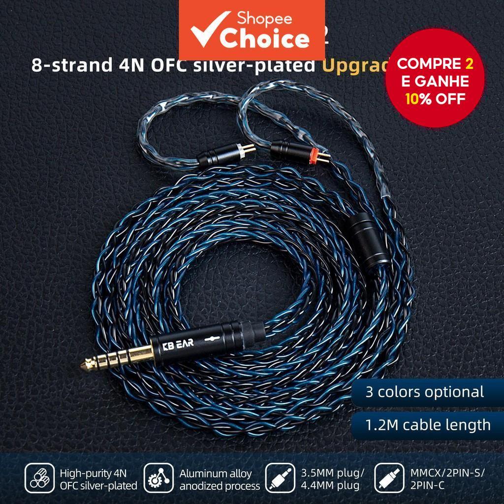 KBEAR ST12 MMCX/2PIN/QDC IEM Cabo No Monitor De Ouvido Substituição Fones 8 Núcleo 4N OFC De Extensão De Fio De Fone HiF em Oferta na Shopee