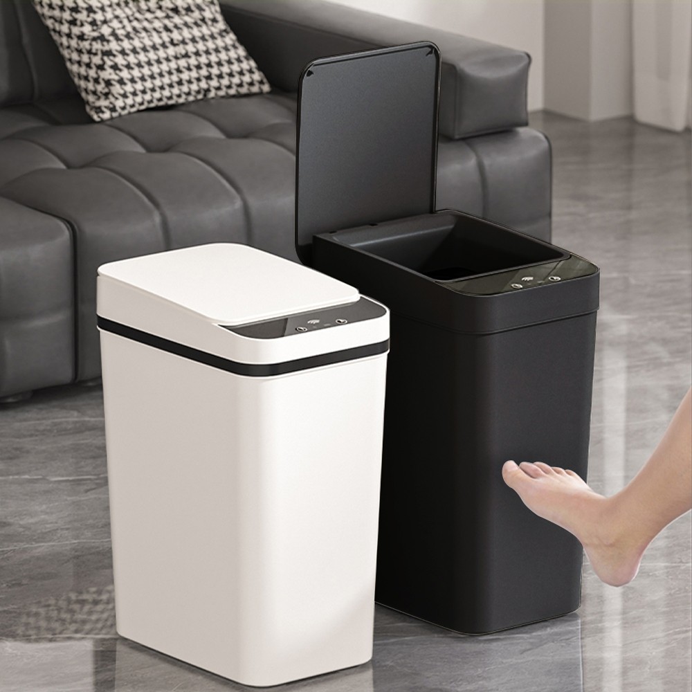 12L Lixeira Automática– sensor infravermelho inteligente, e Tampa para Cozinha, Banheiro, Escritório e Quarto Bateria